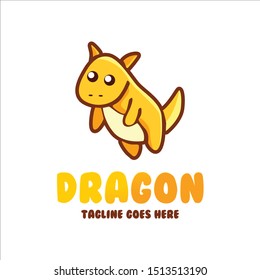 a vector Illustration dragon Funny Logo
