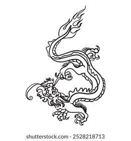 Vector illustration dragon graphic design,art tattoo sketch,hand drawing,use in print
