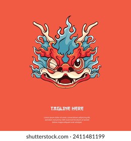 vector illustration of dragon head for chinese new year