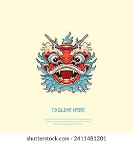 vector illustration of dragon head for chinese new year