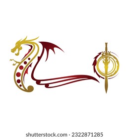 ilustración vectorial de la cabeza del dragón y letra O para icono, símbolo o logotipo. logotipo simple de cabeza de dragón