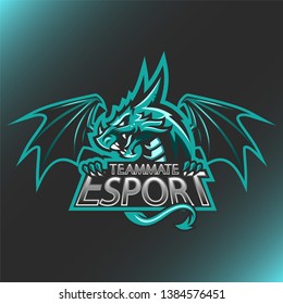 Vector illustration Dragon Head logo Esport