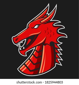 Vector Illustration Dragon Head Mascot Logo Stock Vector (Royalty Free ...