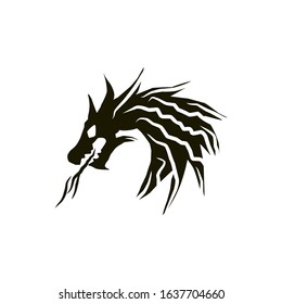 Vector illustration of a dragon head on a white background eps 10