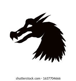 Vector illustration of a dragon head on a white background eps 10
