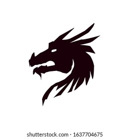 Vector illustration of a dragon head on a white background eps 10