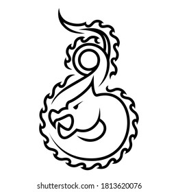 Vector illustration of a dragon on a white background, so you can easily create creations and variations for your design needs.