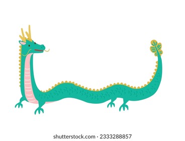 Vector illustration of dragon on white background.