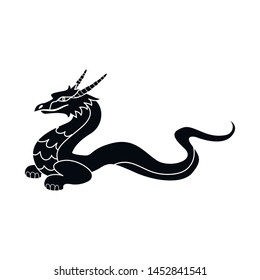 Vector illustration of dragon and predator logo. Collection of dragon and fairytale vector icon for stock.