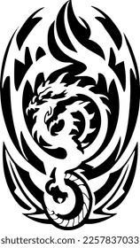 vector illustration of dragon shape