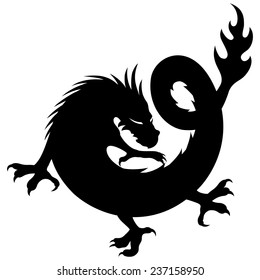 Vector illustration. Dragon sign.
