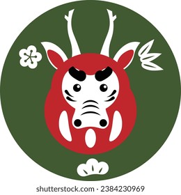 Vector illustration of a dragon that became Daruma