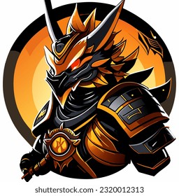 ilustración vectorial del monstruo del guerrero del dragón