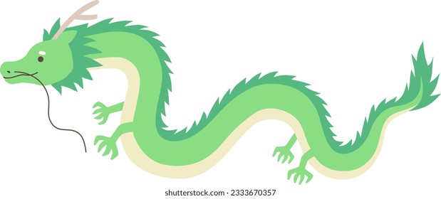 Vector illustration of a dragon in the Year of the Dragon for New Year's cards