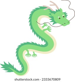 Vector illustration of a dragon in the Year of the Dragon for New Year's cards