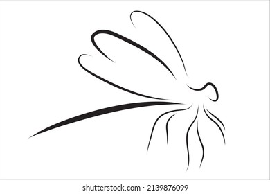 Vektorgrafik von Libellen gemalt mit einfachen Linien. Symbol der Insekten- und Entomologie.