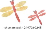 Vector illustration of a dragonfly with watercolor touch