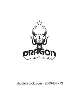 vector illustration of a dragon's head. dragon head logo. dragon head design.