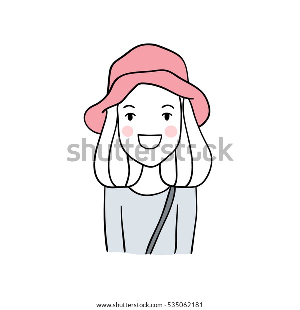 Vector Illustration Draw Character Design Happy Stock Vector