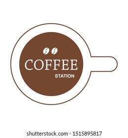 Vector illustration. Draw a cup of coffee. Cartoon sketch. Decoration for menus, signboards, greeting cards, posters and wallpapers.