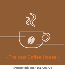 Vector illustration. Draw a cup of coffee. Cartoon sketch. Decorations for menus, signboards, greeting cards, posters and wallpapers