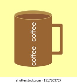 Vector illustration. Draw a cup of coffee. Cartoon sketch. Decorations for menus, signboards, greeting cards, posters and wallpapers