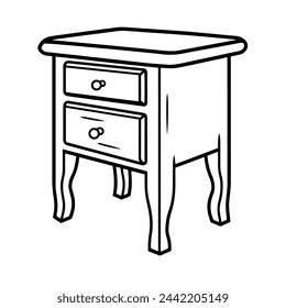 Ilustración vectorial de un icono de contorno de cajón, ideal para proyectos de almacenamiento.