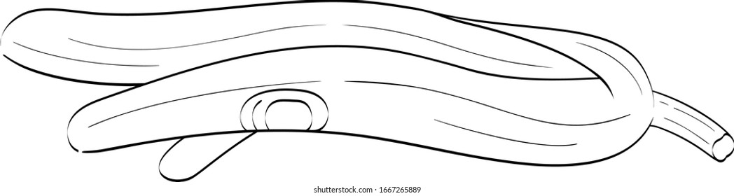 Vektorillustration zum Zeichnen von Bananenlinien
