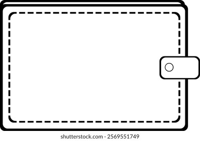 vector illustration drawing black and white icon wallet cartoon