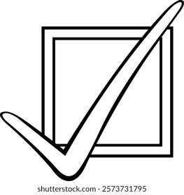 vector illustration drawing black and white icon checklist or checkmark select checkbox option