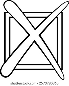 vector illustration drawing black and white icon cross select checkbox option reject