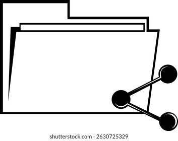 Vektorgrafik Zeichnung schwarz-weiß Symbol teilen Computer Ordner Datei Konzept