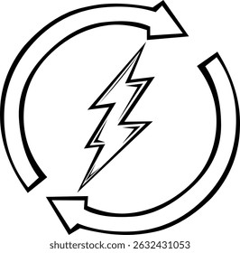 vector illustration drawing black and white icon renewable energy concept