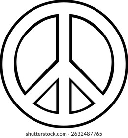 vector illustration drawing black and white peace symbol concept