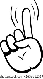 vector illustration drawing black and white icon hand saying no gesture