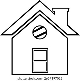 vector illustration drawing black and white icon house cartoon concept