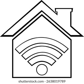 vector illustration drawing black and white icon automation and smart home concept