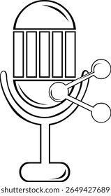 ilustração vetorial desenho ícone preto e branco clique no cursor do computador dispositivo do mouse, compartilhar o botão de áudio