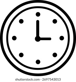 vector illustration drawing black and white clock icon
