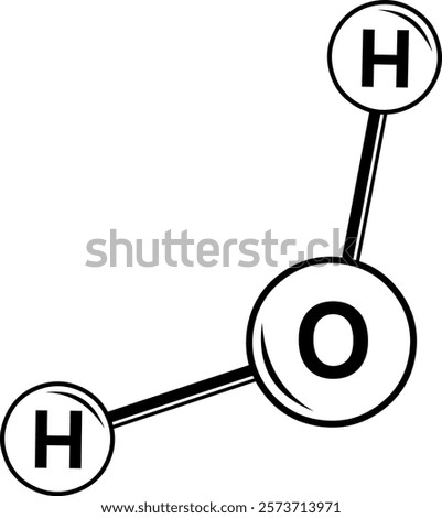 vector illustration drawing black and white symbol water H2O molecule