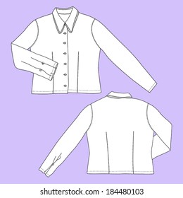 Vector illustration drawing blouse pattern.