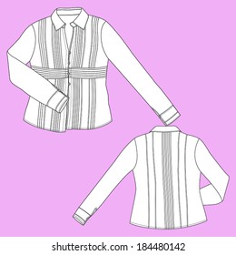 Vector illustration drawing blouse pattern.