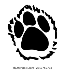Vector illustration. Drawing of cat's paws. Minimalism. Footprints. Paw print.