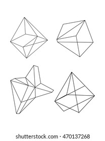 Vector Illustration Or Drawing Of Different Polygonal Geometric Abstract Forms