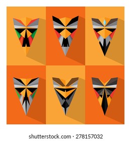 Vector illustration drawing of a flat mask