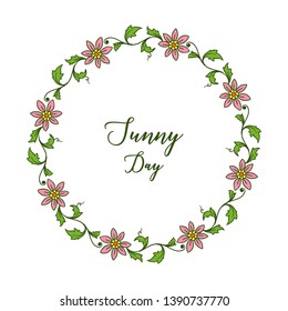 Vector illustration drawing floral frame for decorative of sunny day