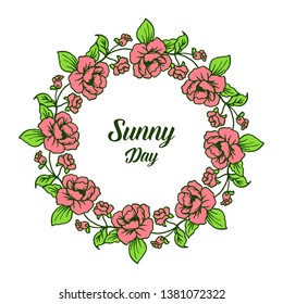 Vector illustration drawing flower frame for banner sunny day hand drawn