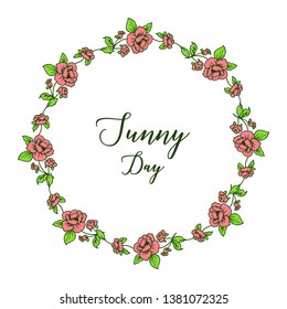 Vector illustration drawing flower frame for banner sunny day hand drawn