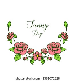 Vector illustration drawing flower frame for banner sunny day hand drawn