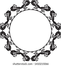 Vector illustration drawing flower frame with invitation card